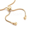 Brass Pave Clear Cubic Zirconia Flat Round Box Chain Slider Bracelets BJEW-B094-12A-G-3