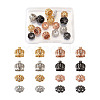 Hollow Brass Micro Pave Clear Cubic Zirconia Beads ZIRC-TA0001-16-9