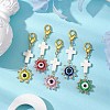 Evil Eye Glass & Resin Pendant Decoration HJEW-MZ00072-2