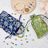 HOBBIESAY 14Pcs 7 Colors Brocade Embroidered Drawstring Gift Blessing Bags ABAG-HY0001-09-5