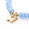 Butterfly Alloy Enamel Charm Bracelet for Teen Girl Women BJEW-JB06917-7