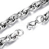 Non-Tarnish 201 Stainless Steel Rope Chain Bracelet for Men Women BJEW-S057-66-3