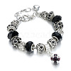 Tibetan Style Alloy & Glass Beaded European Bracelets RX0966-5-1