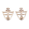 Brass Micro Pave Clear Cubic Zirconia Pendants KK-S359-130-RS-1