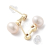 Natural Pearl Stud Earrings EJEW-P256-78G-2