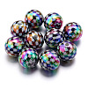 10Pcs UV Plating Colours Acrylic Beads OACR-S146-01A-2