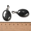 Natural Black Stone Pendants G-Z055-03P-15-3