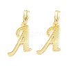 Rack Plating Eco-Friendly Brass Letter Pendants KK-K265-02G-A-1