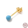 Enamel Round Ball Stud Earrings EJEW-C020-01G-07-3