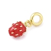 Brass Enamel Fruit European Dangle Charms KK-Z090-08G-03-2