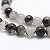 Natural Black Rutilated Quartz Bead Strands G-P217-32-6mm-3