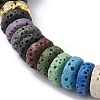 Dyed Colorful Natural Lava Rock Beaded Stretch Bracelets BJEW-JB09683-01-3