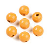 Painted Natural Wood Beads WOOD-A018-16mm-17-1