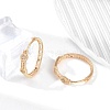 Brass Micro Pave Clear Cubic Zirconia Hoop Earrings EJEW-K300-02G-1