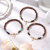 3Pcs 3 Colors 304 Stainless Steel Cross Charm Bracelets BJEW-JB11561-1