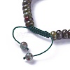 Adjustable Natural Dragon Blood Jasper Braided Bead Bracelets BJEW-F369-A16-3