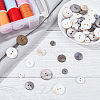 GOMAKERER 60Pcs 6 Style 2-Hole Natural Shell Buttons BUTT-GO0001-02-3