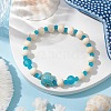 Synthetic Turquoise & Wood & Glass Beaded Stretch Bracelets for Women BJEW-JB11124-01-2