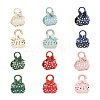 Beadthoven 30 Sets 6 Colors Handbags Shape Polka Dot Pattern Paper Candy Gift Fold Bags ABAG-BT0001-02-1
