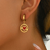 Stainless Steel Flat Round with Hollow Heart Hoop Earrings Daily Holiday Accessories OM1741-2-4