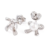 304 Stainless Steel Stud Earrings for Women EJEW-A049-19P-2