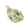 5Pcs Copper Wire Wrapped Glass Bead Pendants PALLOY-JF03029-4