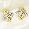 304 Stainless Steel Two Tone Stud Earrings EJEW-A124-01B-3