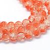 Baking Painted Transparent Crackle Glass Round Bead Strands DGLA-Q018-10mm-08-1