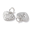 Rack Plating Brass Micro Pave Clear Cubic Zirconia Pendants KK-Z039-16P-2