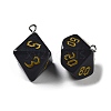 7Pcs 7 Styles Opaque Resin Polyhedral Dice Pendants Set RESI-A029-01C-2
