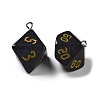 7 Styles Opaque Resin Polyhedral Dice Pendants Set RESI-A029-01C-2