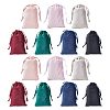 DELORIGIN 28Pcs 7 Colors Velvet Jewelry Drawstring Bags TP-DR0001-02B-7