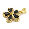 Rack Plating Brass Micro Pave Cubic Zirconia Pendants KK-G513-93G-03-2