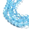 Opaque Solid Color Electroplate Glass Beads Strands EGLA-A039-P4mm-B12-3