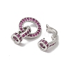 Rack Plating Brass Micro Pave Orchid Cubic Zirconia Fold Over Clasps KK-A222-04B-P-2
