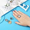 Vintage Adjustable Iron Finger Ring Components Alloy Cabochon Bezel Settings PALLOY-Q300-10AS-NR-2