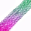 Gradient Color Baking Painted Glass Bead Strands X-DGLA-A039-T6mm-A010-4