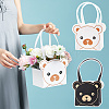 BENECREAT 8Pcs 2 Colors Bear Bouquet Packaging Handbag Holder ABAG-BC0001-43-6