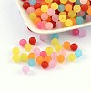 8mm Mixed Transparent Round Frosted Acrylic Ball Bead X-FACR-R021-8mm-M-1