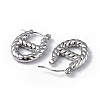 Non-Tarnish 304 Stainless Steel Oval Hoop Earrings for Women EJEW-I284-20P-2