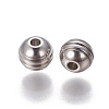 Tarnish Resistant 201 Stainless Steel Grooved Beads STAS-P239-04P-2