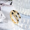 Brass Micro Pave Clear Cubic Zirconia Cuff Rings for Women RJEW-P132-01G-2