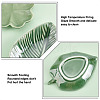   2Pcs 2 Style Leaf/Clover Pattern Porcelain Jewelry Plate AJEW-PH0018-08-4