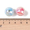 10Pcs UV Plating Colours Acrylic Beads OACR-S146-01K-4