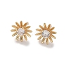 Brass Clear Cubic Zirconia Stud Earrings Finding for Women KK-A244-09G-1