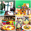 2Rolls 2 Styles Stripe Pattern Printed Polyester Grosgrain Ribbon OCOR-TA0001-37G-6