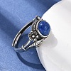 Natural Lapis Lazuli Finger Rings RJEW-A084-05AS-09-2