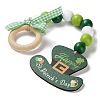 Saint Patrick's Day Wood Pendant Decoration HJEW-G023-02B-3