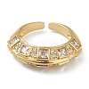 Brass Micro Pave Clear Cubic Zirconia Cuff Rings RJEW-L100-001-2