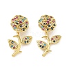 Brass Micro Pave Cubic Zirconia Pendants CU-CBA8C34-02G-01-1